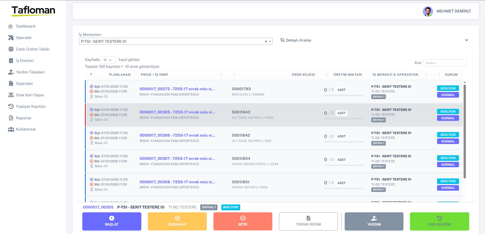 EntegraFLOW Dashboard